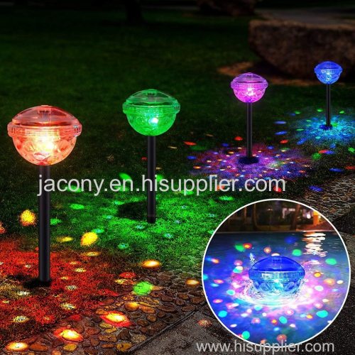 4led RGB Christmas Decorations 2-in-1 Outdoor Lights Solar Powered Pool Lights Color Changing Solar Disco Stake Light