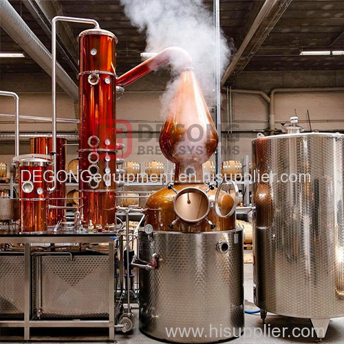 Copper distillation equipment Whiskey copper still manufacturing DEGONG