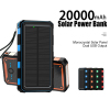 20000mAh Portable Power Bank with Solar Panel