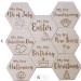 Baby Milestone Wood Customise Custom Eucalyptus Flower Milestones Cards Customizable Set Of 12 Monthly Hexagon Milestone