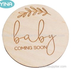 Wooden Baby Milestone Card Hello world