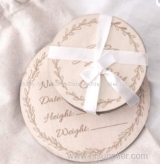 Custom Shower Gift Plaque Pregnancy Wooden Baby Milestone Round Card Milestone Discs