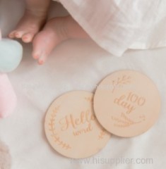 Customized Wooden Milestone Baby Age Card Newborn Baby Wood Cards Gift