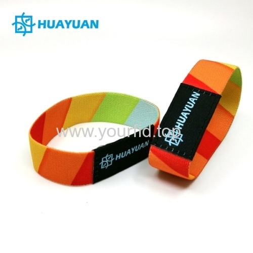 HUAYUAN Fabric Elastic RFID Wristband with Smartcard Pouch