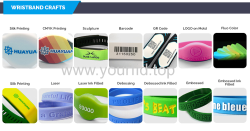 HUAYUAN Multiple Size Waterproof Silicone RFID Wristbands