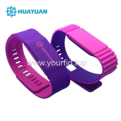 HUAYUAN Dual Color Silicone RFID Chip Wristband