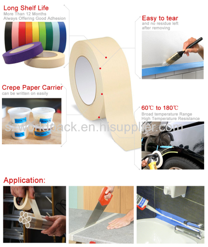 Natural Rubber No Residue Decorative Masking Tape