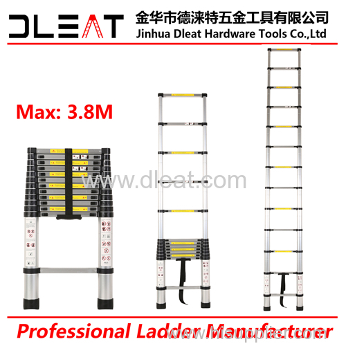 Dleat 3.8m Aluminum Single Telescopic Ladder With EN131