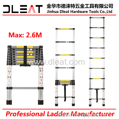 Dleat 2.6m Aluminum Single Telescopic Ladder With EN131