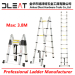 Dleat 2.2m+2.2m Aluminum Double Telescopic Ladder With EN131