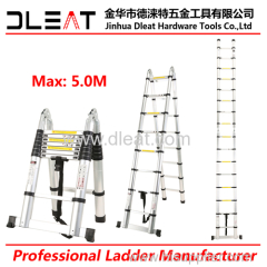 Dleat 1.9m+1.9m Aluminum Double Telescopic Ladder With EN131