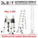 Dleat 2.8m+2.8m Aluminum Double Telescopic Ladder With EN131