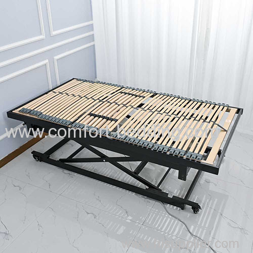 European style all size hi low slat birch adjustable bed with castors