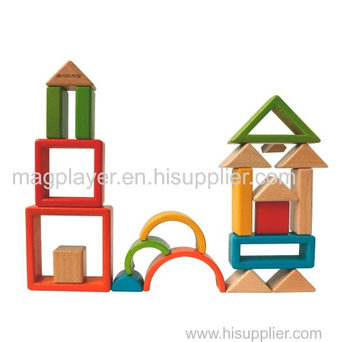 Children's Rainbow Building Blocks Solid Wood Montessori Stacking Toys