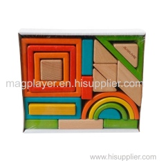 Children's Rainbow Building Blocks Solid Wood Montessori Stacking Toys