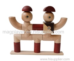 Natural Beech Wood Timber Stacking Blocks Tumbling Tower Wooden Building Blocks Toys Kids