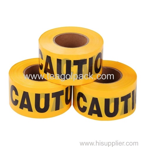 3 x1000feetx2mil (7.62cmx305mx2mil) Yellow Caution Barrier Tape (Yellow Background with Black  Caution Printing) PE Non-