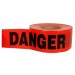 3"x200 feetx4mil Red Danger Tape (Red Background with Black "Danger" Printing) PE Non-Adhesive