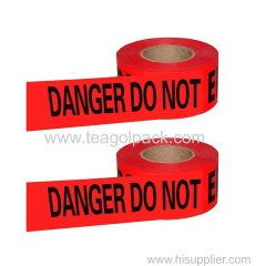 3"x1000 feetx4mil Red Danger Tape ("Danger DO NOT ENTER" Black Printing) PE Non-Adhesive