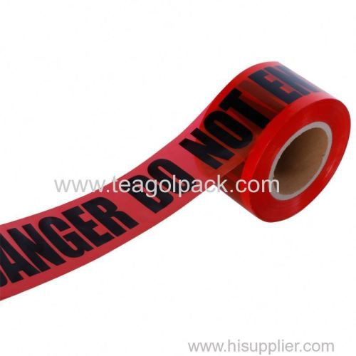 3"x1000 feetx4mil Red Danger Tape ("Danger DO NOT ENTER" Black Printing) PE Non-Adhesive