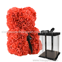 Preserved Roses Teddy Bears Valentines Day Gift for Girlfriend Rose Bear Artificial Flower Teddy Rose Bears