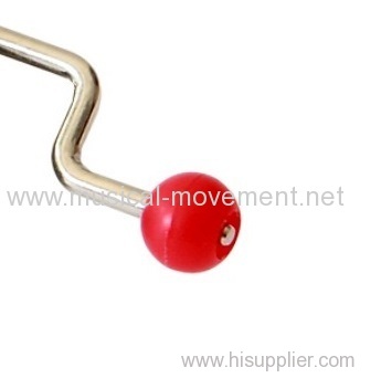 RED COLOUR PLASTIC BALL HANDLE CRANED MUSIC BOX MOVEMENT