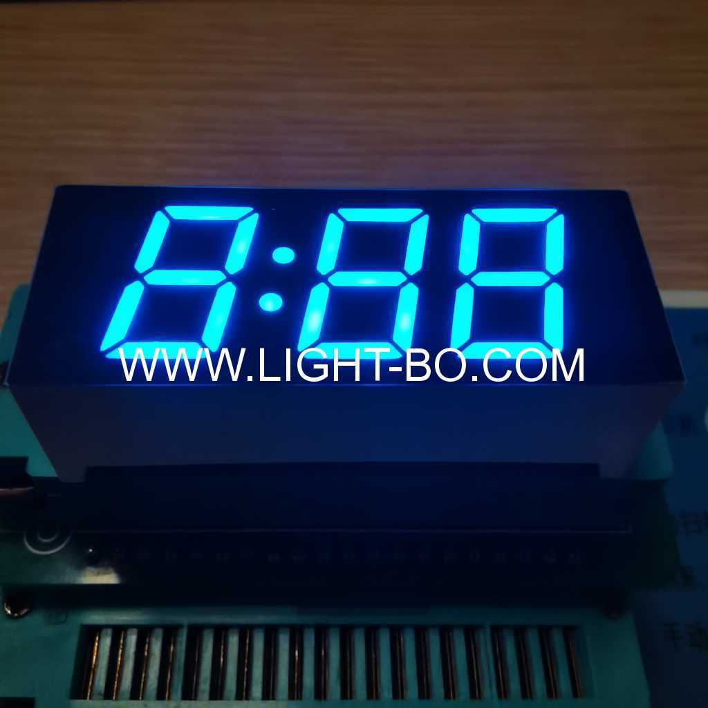 ultrahelle blaue dreistellige 7-Segment-LED-Uhranzeige gemeinsame Kathode für Waschmaschinensteuerung