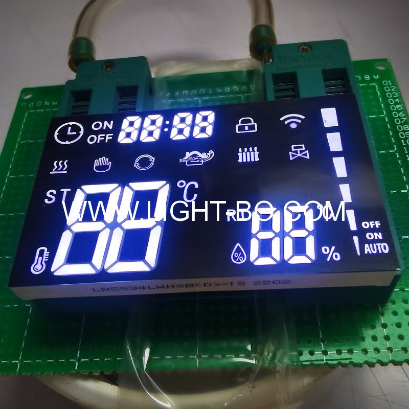 display a led bianco ultra sottile personalizzato a 7 segmenti a catodo comune per indicatore di temperatura/umidità/temporizzatore