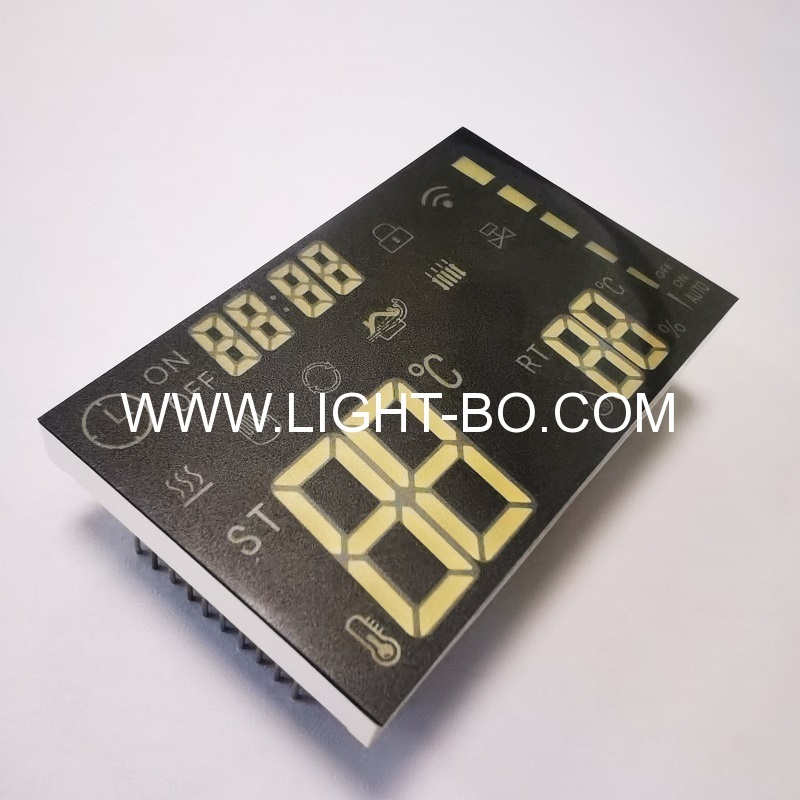 kundenspezifische ultradünne weiße 7-Segment-LED-Anzeige mit gemeinsamer Kathode für Temperatur-/Feuchtigkeits-/Timer-Anzeige