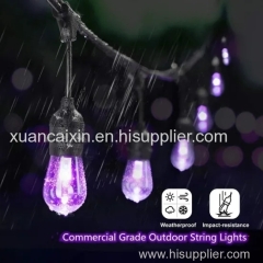 Commercial Grade Outdoor Color Changing remote voice RF control Christmas S14 RGBW led string lights(24ft-12L/48ft-15L)