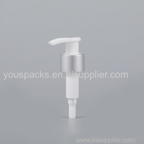 24 28 410 Silver Aluminum Right Left Lock Plastic Bottle Lids Foundation Pump Lotion Pump Dispenser