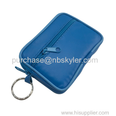 New Women Mini Coin Purse Men Sheepskin Zipper Small Wallets Genuine Leather Card&ID Holder Key Chain Money Bag
