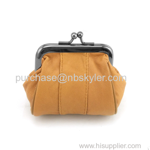 Original Mini Coin Purses Money Clip Fashion Women Key Small Wallets Metal Hasp Genuine Leather Sheepskin Change Bag