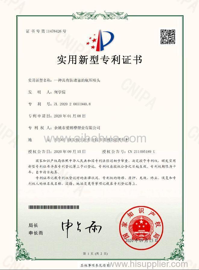 Patent certificate 02
