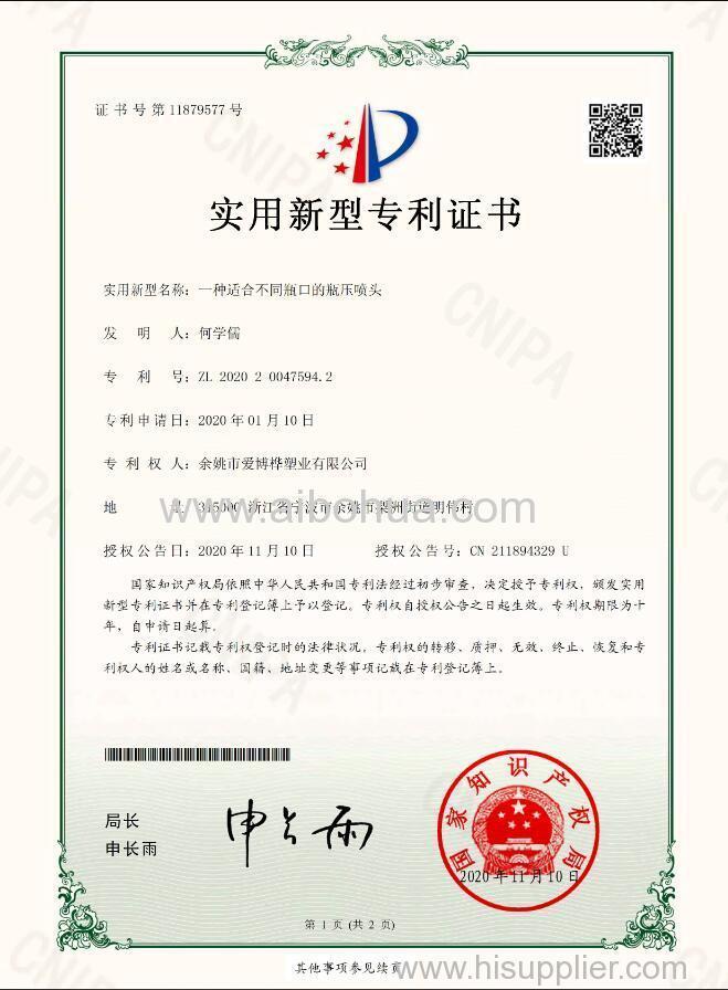 Patent certificate 05