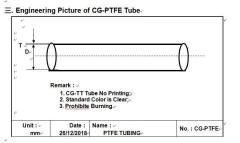 PTFE TUBE with UL AND ROHS