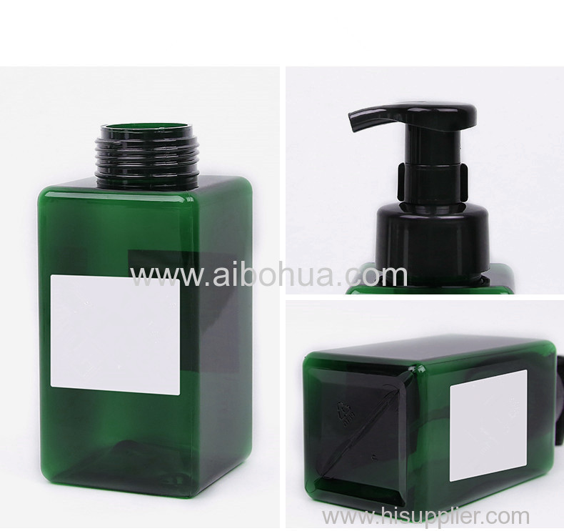 square soap cleaning plastic packaging hand soap foaming pump bottle with pump