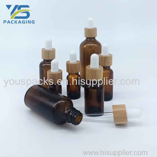 essential oil glass bottle with bamboo dropper