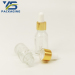 glass bottles with gold aluminum dropper