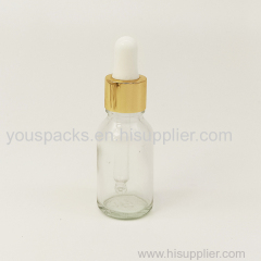 clear transparent essential oil empty glass bottles with gold aluminum dropper