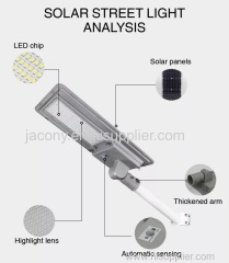 Motion sensor 100W 180W Remote Controller Integrated All in One Solar Security Street Light for Park Road Street Garden