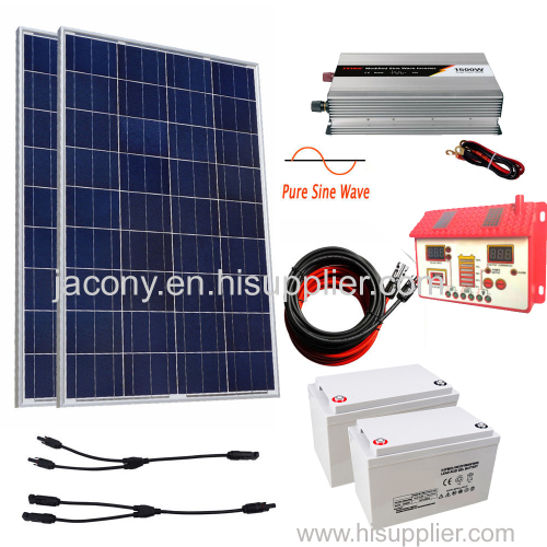 200W 300W 3KW 5KW 10KW Off Grid Photovoltaic solar Panel system kit 2*100W solar panel & 20 30A LCD controller USB for H