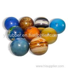 Planets Moon Star Ball Toy Color Printing Rubber Bouncing Sponge Elastic Squishy Rubber Bouncy Ball