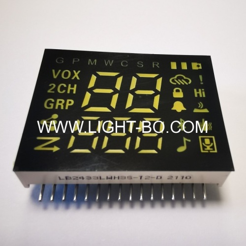 Ultra White customized 7 Segment led display module common cathode for portable Two Way Radio