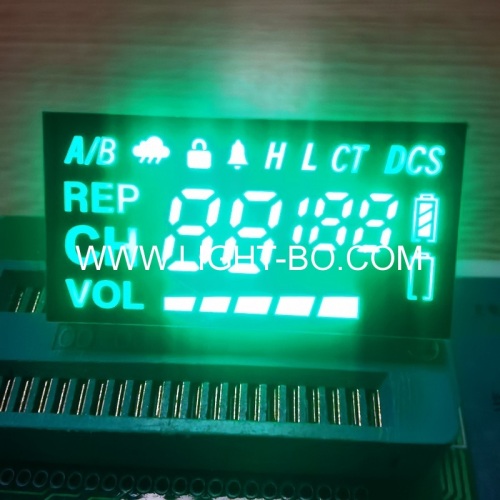 modulo display led a 7 segmenti personalizzato verde puro catodo comune per radio portatile a due vie