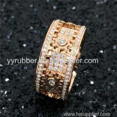 Rose Gold Ring Mechanical Gear Diamond Ring Decompression Ring for Man and Ladies Ring Gear Ring Rotatable Ring Personal