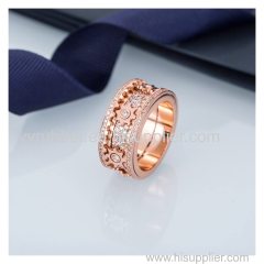 Rose Gold Ring Mechanical Gear Diamond Ring Decompression Ring for Man and Ladies Ring Gear Ring Rotatable Ring Personal