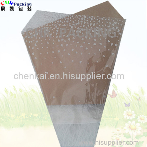 Colorful European Style Double Flower Sleeve BOPP and Kraft Paper Material Packed for Fresh Flowers Plants