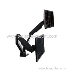 Dual Gas Spring Height Adjustable Laptop LCD Monitor Mount with USB Heavy Duty Monitor Stand