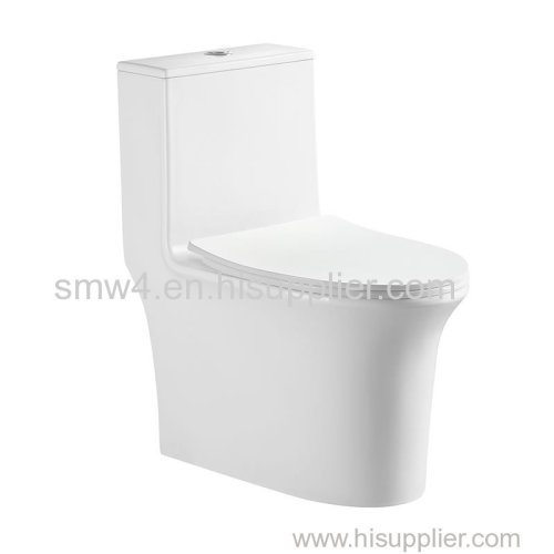 Modern design european style round siphonic one-piece wc toilet with white color